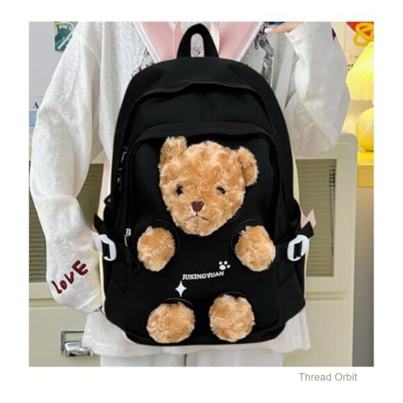Large Capacity Detachable 3D Bear Plush Backpack Lightweight Ita Bag main image 6
